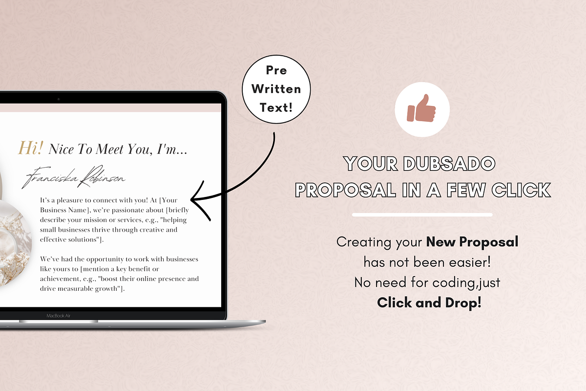 Dubsado Proposal Template, a Landing Page Template by PittaFinePrint (Photo 2 of 7)