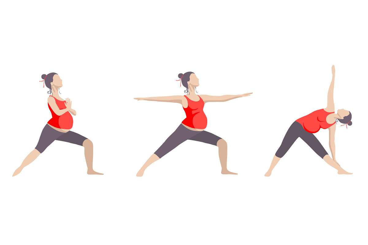 9 yoga poses for pregnant women, an Object Graphic by Olga Bonitas (Photo 2 of 5)