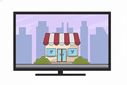 restaurant building landscaped, a Food Illustration by zyxroun shop (Thumbnail 3 of 3)