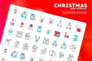 Christmas New Normal | 32 Icons Set