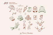 Whimsy Autumn Vector Doodle Clipart, a Seasonal Illustration by Ksenia Shmakova (Thumbnail 9 of 18)