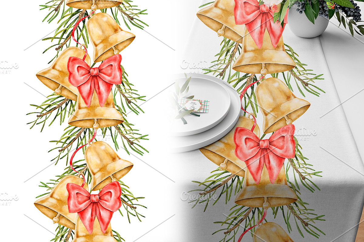 Xmas Watercolor Clipart, a Seasonal Illustration by Eves_Aquadreams (Photo 5 of 13)