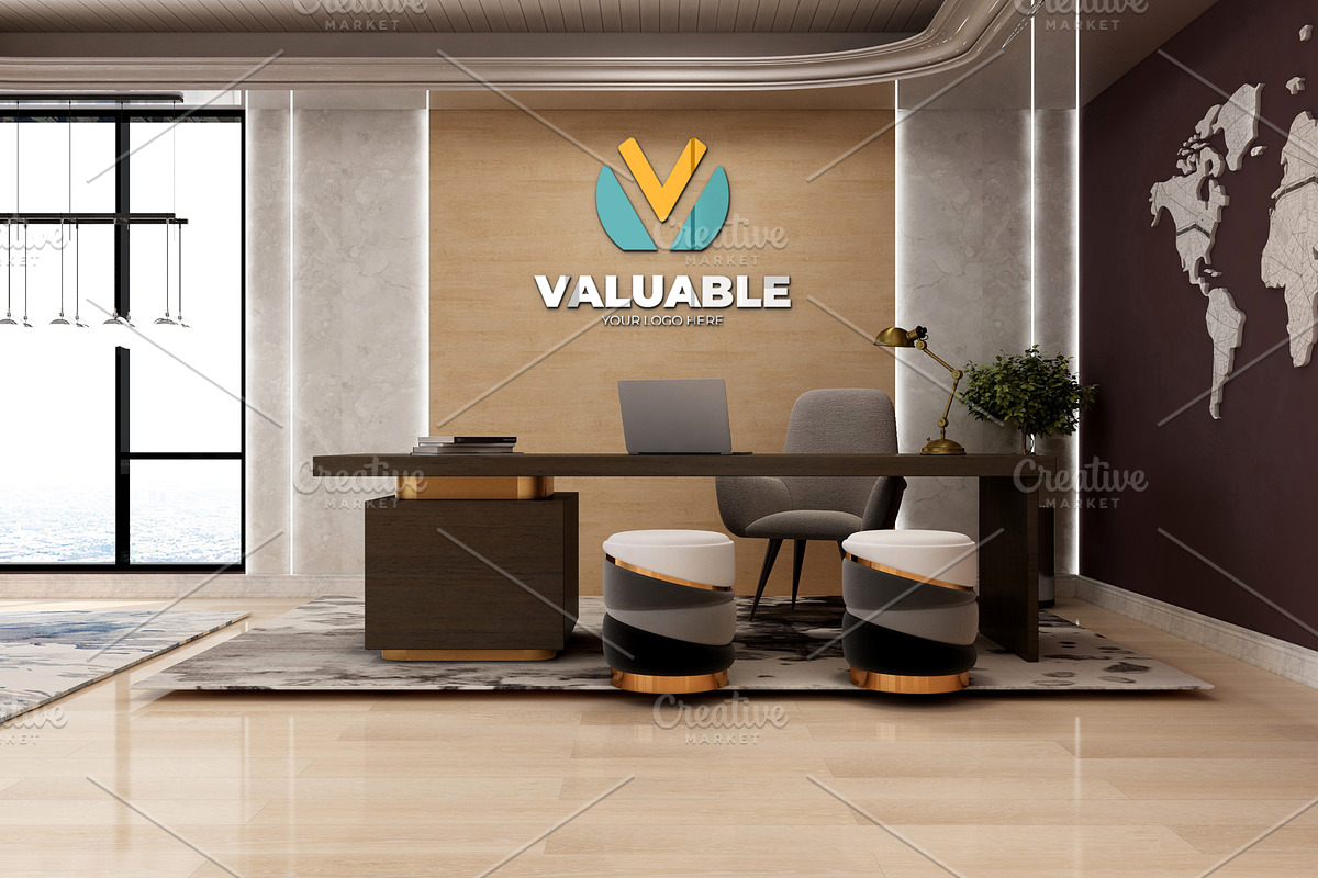 PSD Office Interior Wall Mockup, a Product Mockup by Ayy (Photo 5 of 17)