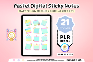 PLR Digital Sticker Sticky Notes