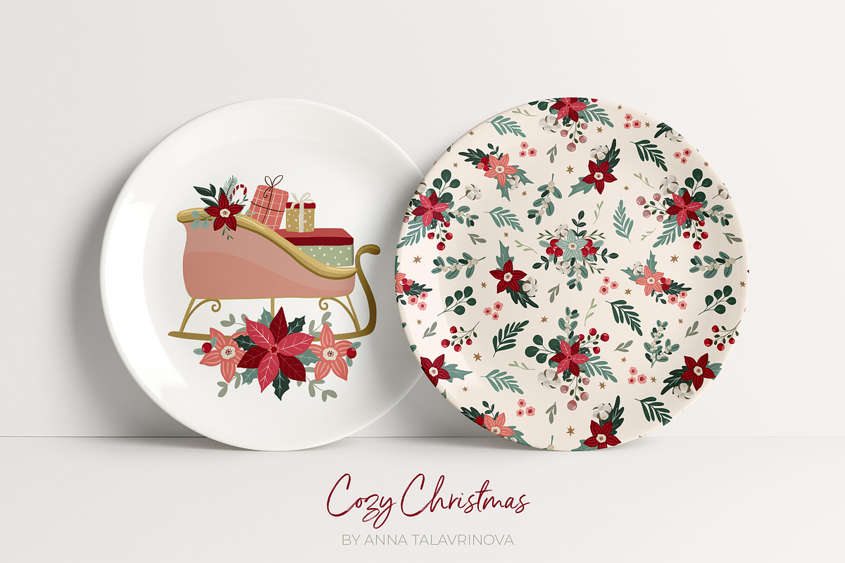 Cozy Christmas pattern & clipart, a Seasonal Illustration by Cozy pattern shop (Photo 12 of 13)