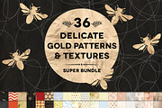 36 Delicate Gold Patterns & Textures, a Pattern Graphic by Blixa 6 Studios (Thumbnail 1 of 5)