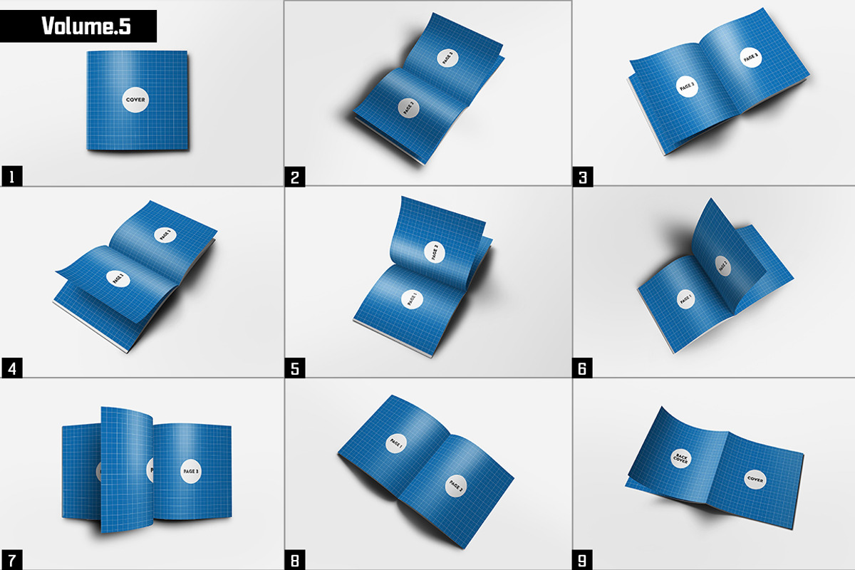 Square Brochure Mockups Pack Bundle, a Print Template by Kongkow (Photo 6 of 15)