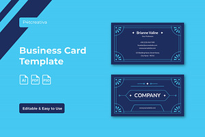 Simple Blue Line Business Card