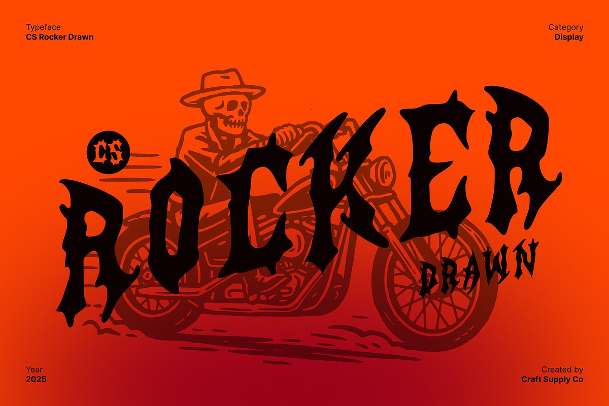 CS Rocker Drawn, a Blackletter Font by Craft Supply Co. (Photo 1 of 8)