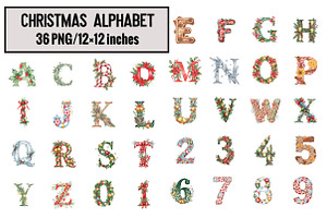Christmas Alphabet, an Illustration by Design Market