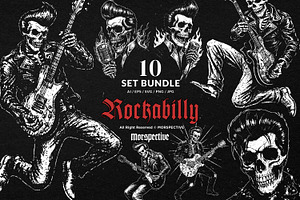 10 Bundle Dark Art Rockabilly Music, an Illustration by Morspective