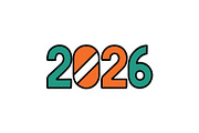 2026 Number Typography Vector Set, a Work Illustration by Vectorium Studio (Thumbnail 2 of 20)