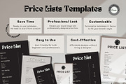 Monochrome Muse Price List Templates, a Stationery Template by Hell Yeah Designs (Thumbnail 4 of 8)