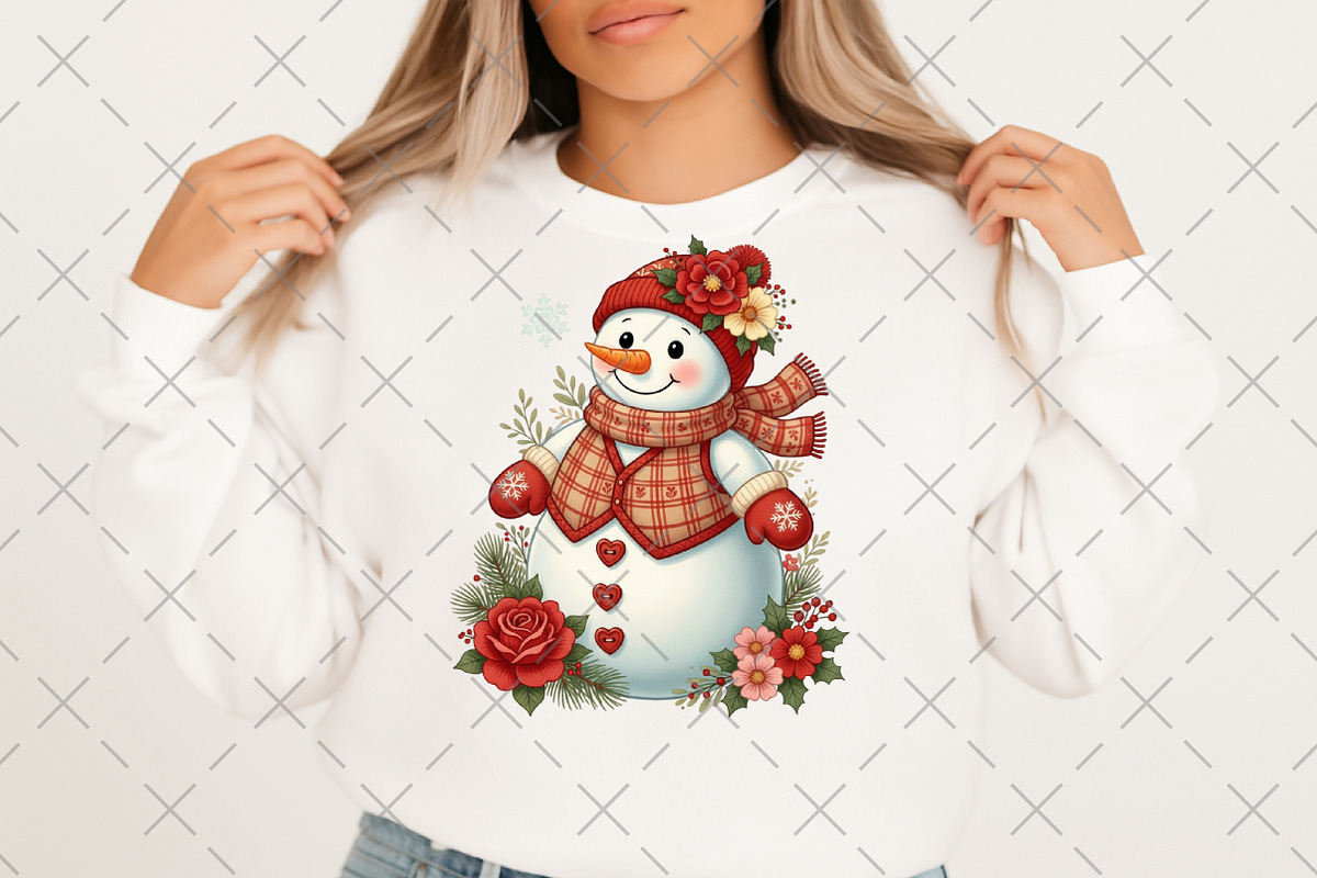 Floral Snowman PNG, an Illustration by Craft Nest (Photo 4 of 6)