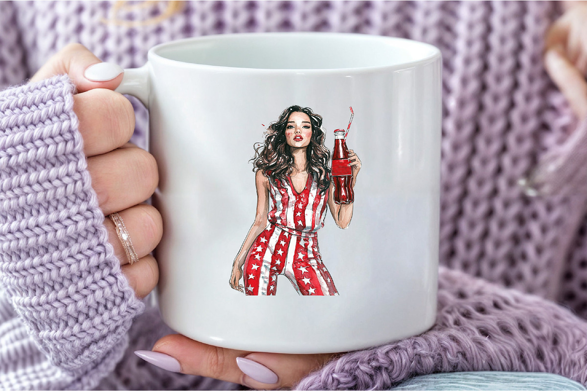 4TH July Girls Clipart, an Illustration by DreamCafeArt (Photo 6 of 7)