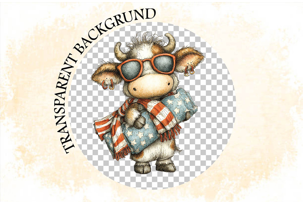 Watercolor Summer Cow Clipart,, an Illustration by SVGArt (Photo 8 of 9)