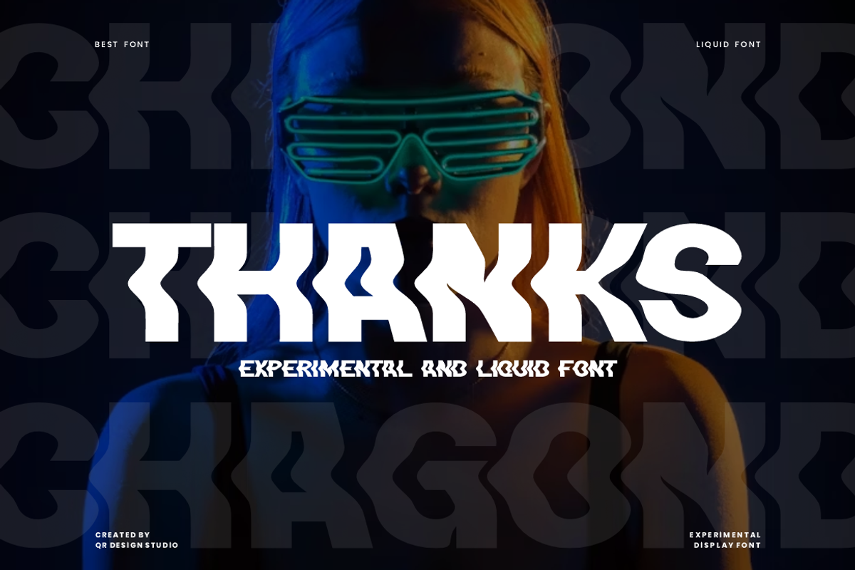 Chagond - Experimental Font, a Sans Serif Font by QR Design Studio (Photo 7 of 7)