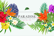 Tropical leaves and flowers, an Illustration by Julycolor (Thumbnail 1 of 10)