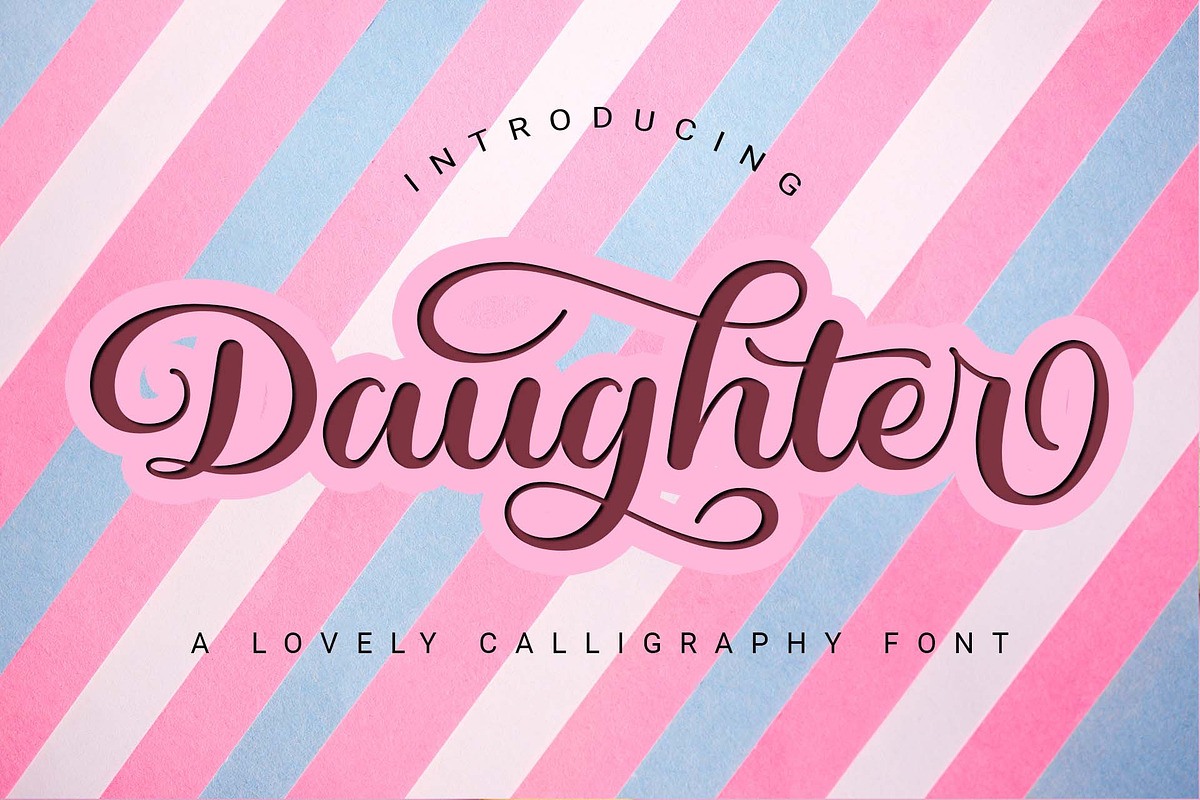 Daughter - A Lovely Calligraphy Font, a Script Font by Doehantz Studio (Photo 1 of 9)