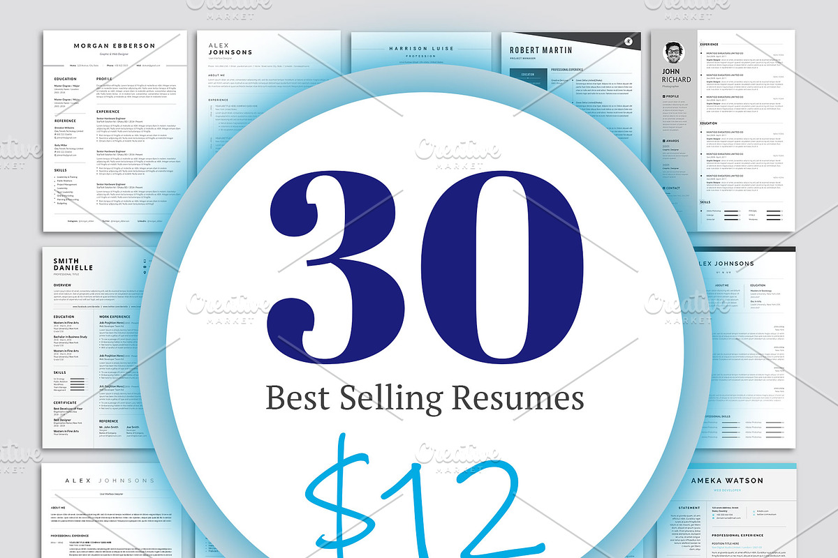 Top selling 30 Resumes Bundle, a Resume Template by paulresume (Photo 1 of 10)