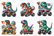T-rex dinosaur monster truck Clipart, an Illustration by RobertsArt (Thumbnail 4 of 4)