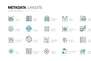 Metadata trendy line icons, an Outline Icon by Vladimir Vihrev (Thumbnail 1 of 3)