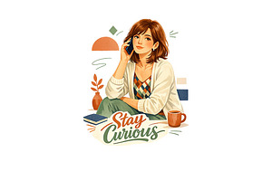 Stay Curious Wall Art, Woman