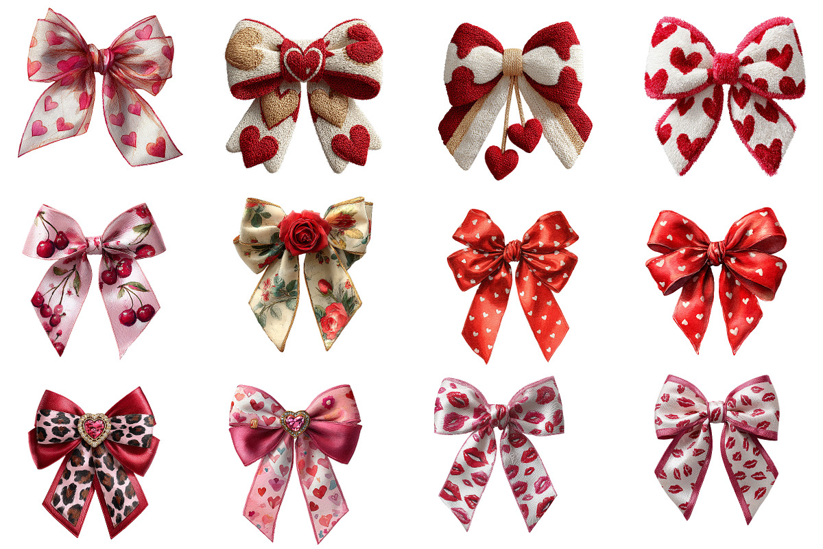 Coquette Valentine Bow Clipart Bundl, an Illustration by Designworld (Photo 6 of 8)