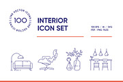 Interior Design Line Icon Set, an Outline Icon by iStar Design (Thumbnail 1 of 8)