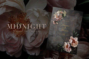 Midnight Floral Clip Art Collection