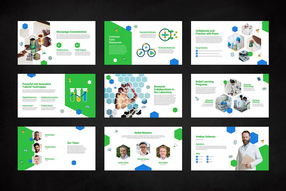 Chemistry PowerPoint Template, a Presentation Template by Flat Icons