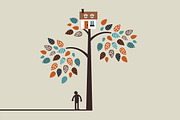 Owl and leaves funny vector set, an Animal Illustration by Crowhouse (Thumbnail 4 of 4)