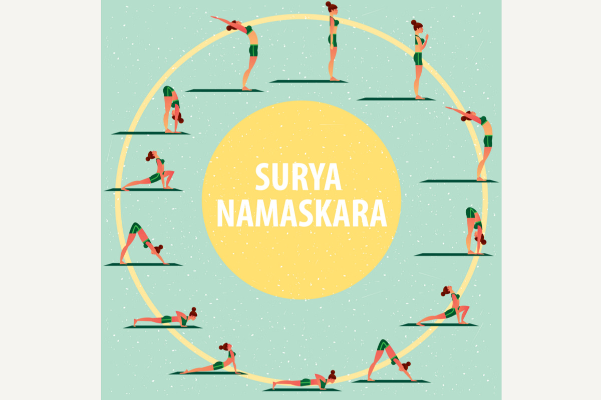 Set of girls in yoga poses, a Healthcare Illustration by Alex and Aris