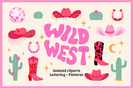 Wild West | Cliparts, lettering, an Object Graphic by Felizabeth Design