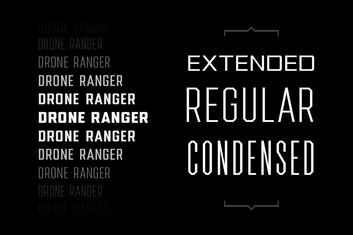 Drone Ranger PRO Font Family preview 3