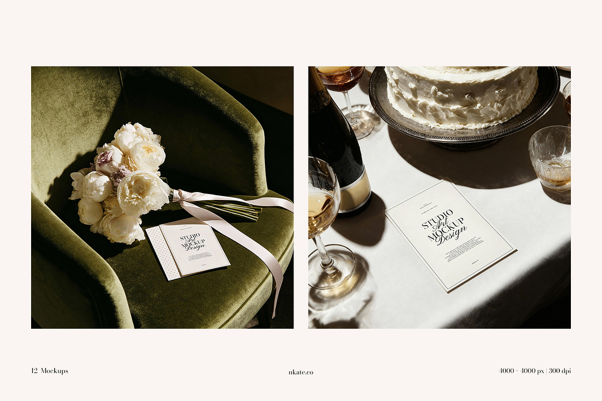 Festive Card Mockups, a Product Mockup by nkate (Photo 3 of 13)