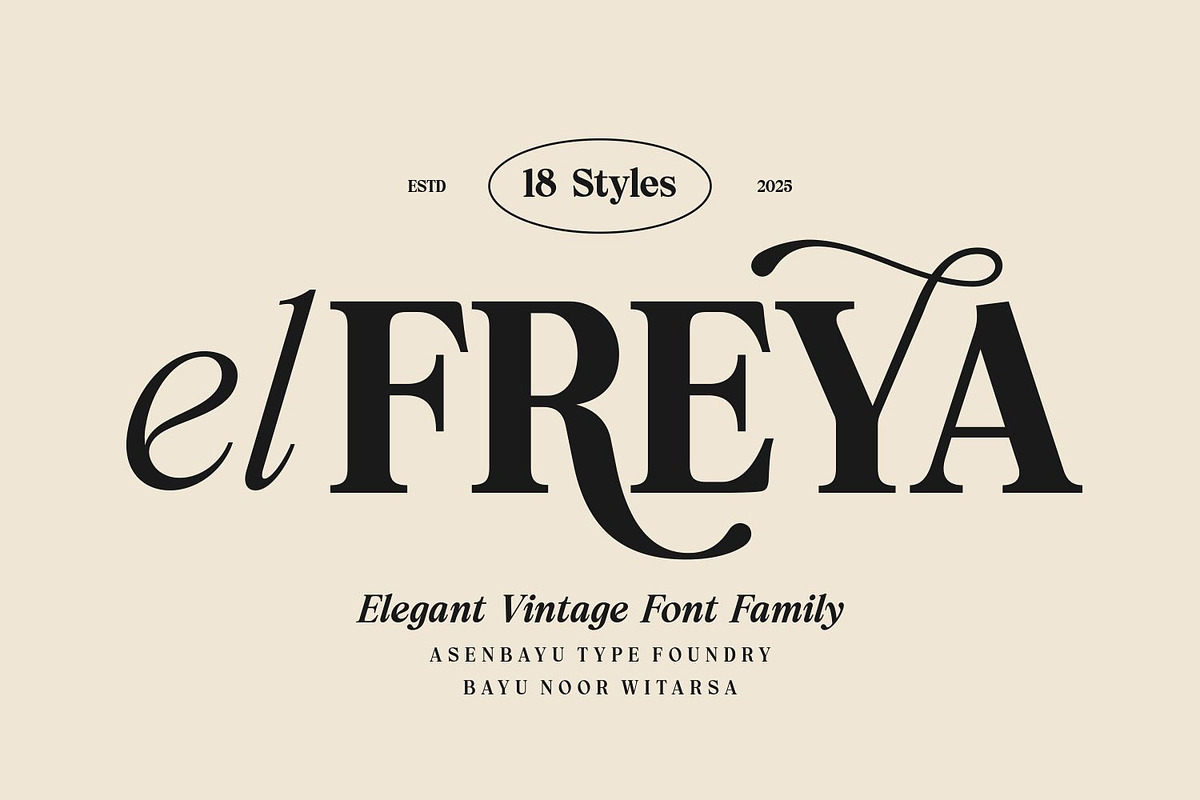 Elfreya - Elegant Branding Font, a Serif Font by Asenbayu (Photo 1 of 15)