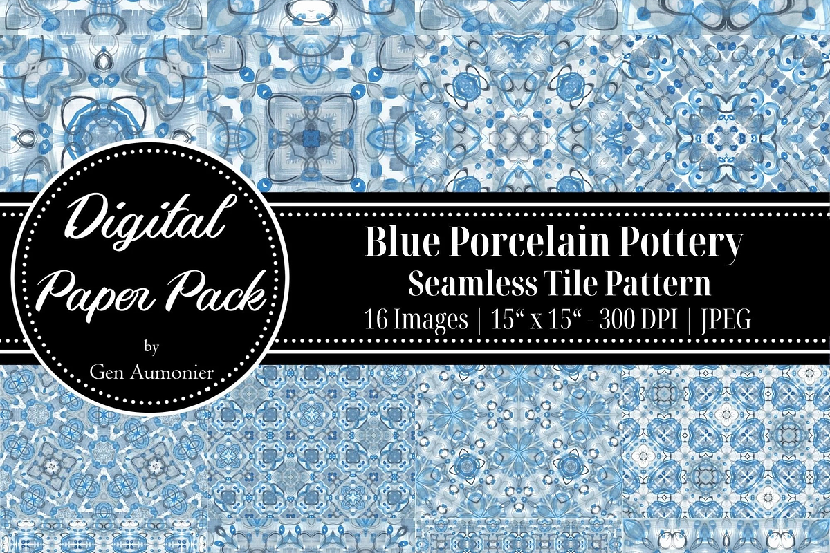 Blue Porcelain Abstract Patterns, a Pattern Graphic by Gen Aumonier (Photo 2 of 14)