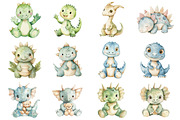 Dinosaur Nursery Baby Shower Clipart, a Seasonal Illustration by CitraGraphics (Thumbnail 4 of 7)
