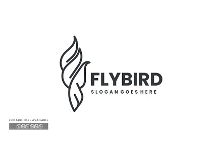 Fly Bird Line Art Logo
