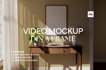 Frame Video Mockup Desk AE