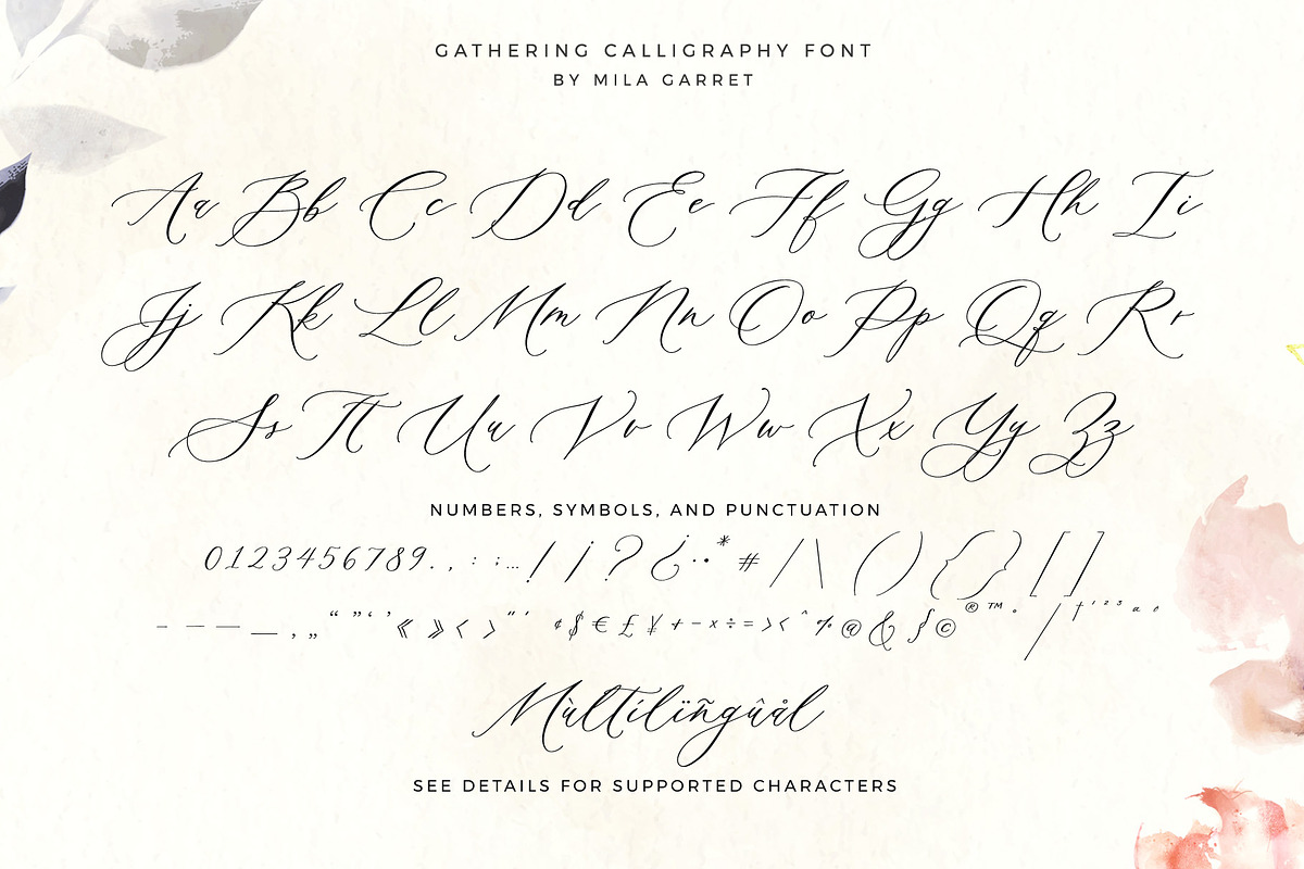Gathering Calligraphy Wedding Script, a Script Font by Mila Garret (Photo 13 of 17)