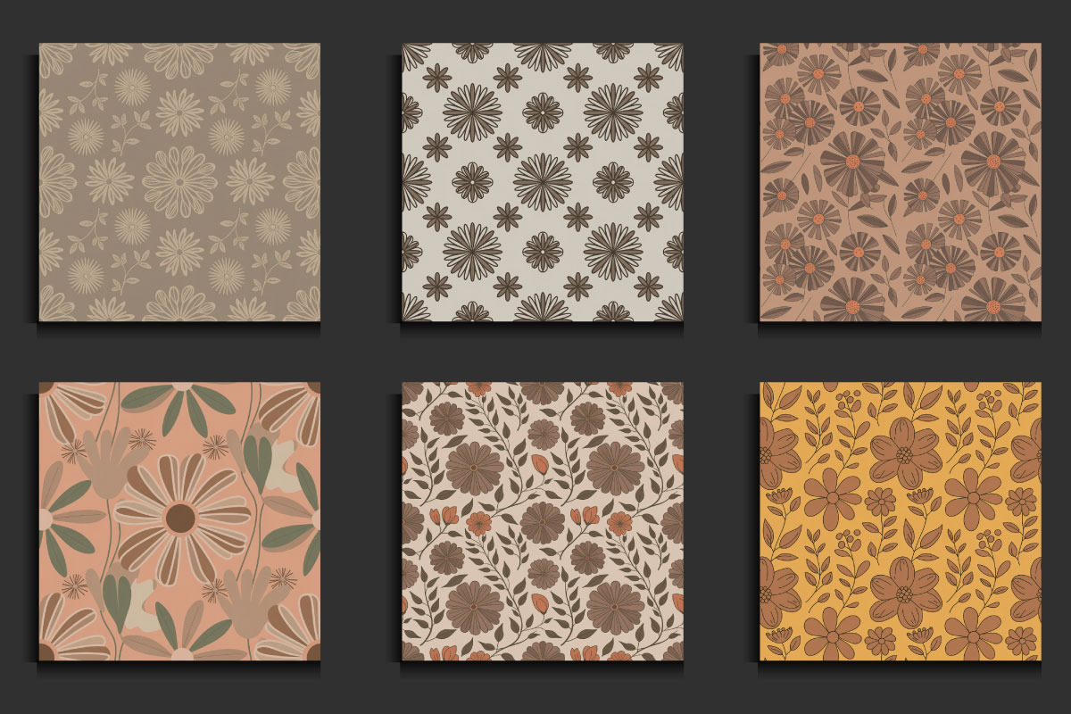 Boho Taupe Floral Patterns, an Object Graphic by protabsorkar11