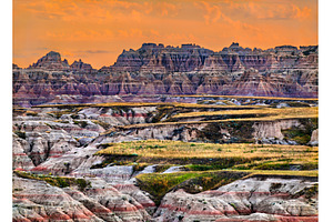 Big Badlands Overlook distant rock, a Nature Photo by Leonid Andronov