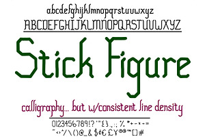 Font Stick Figure Calligraphy Lines