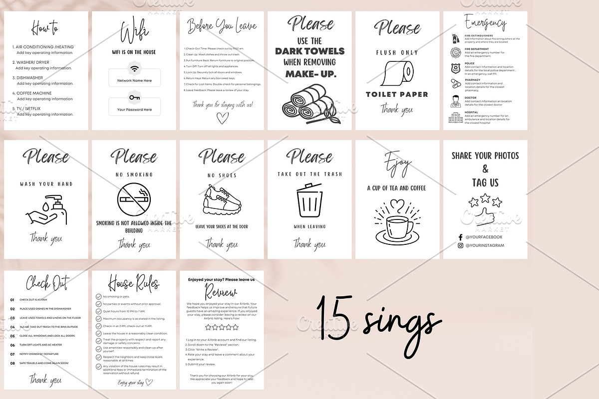 Airbnb Host Bundle Canva Templates, a Templates & Theme by Mrxking (Photo 6 of 8)