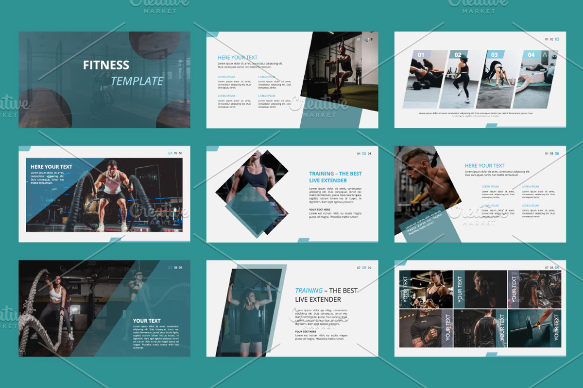 Fitness Powerpoint Template, a Presentation Template by alexdndz