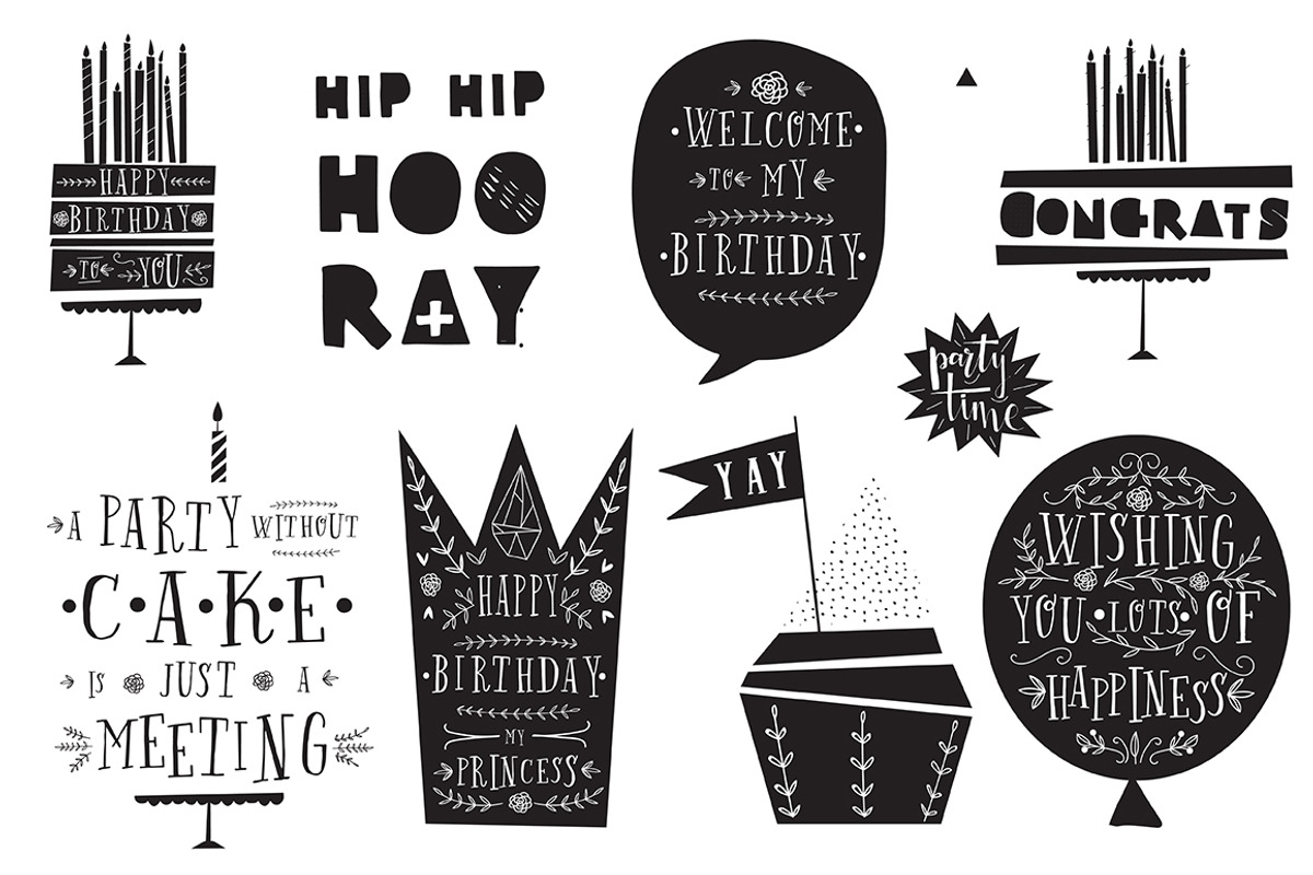 Birthday Cards and Design Elements, an Object Graphic by Le Chernina (Photo 2 of 3)