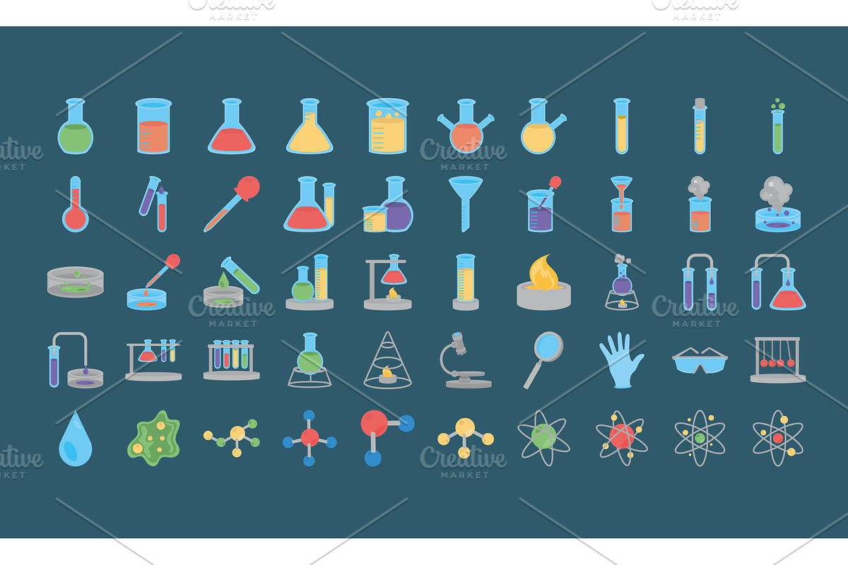 science laboratory equipment, an Illustration by studiogstock