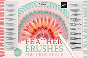 Feather Brushes for Procreate, a Brush Add-On by Julia Dreams (Thumbnail 1 of 5)